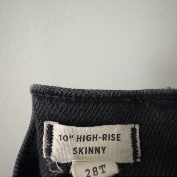 Madewell 10” High Rise Skinny Jeans Cotton Stretch Black Zip Button Denim pocket - Picture 11 of 13